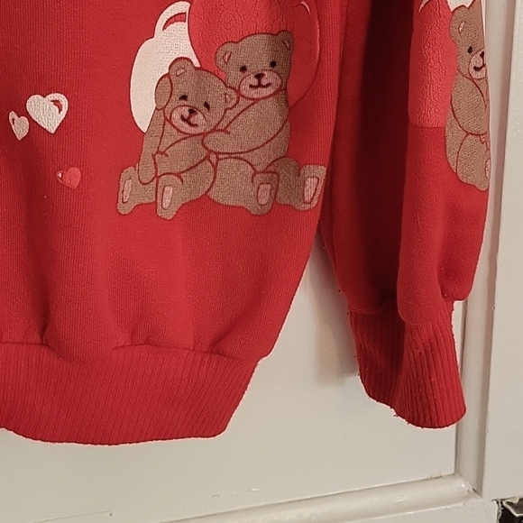 Cute retro vintage sweater valentines hearts bears theme graphic print crewneck - Picture 12 of 12